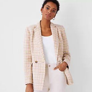 Ann Taylor The Double Breasted Blazer In Tweed